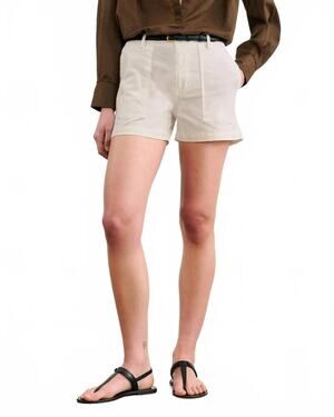 Nili Lotan Utility Shorts in Stone 2
